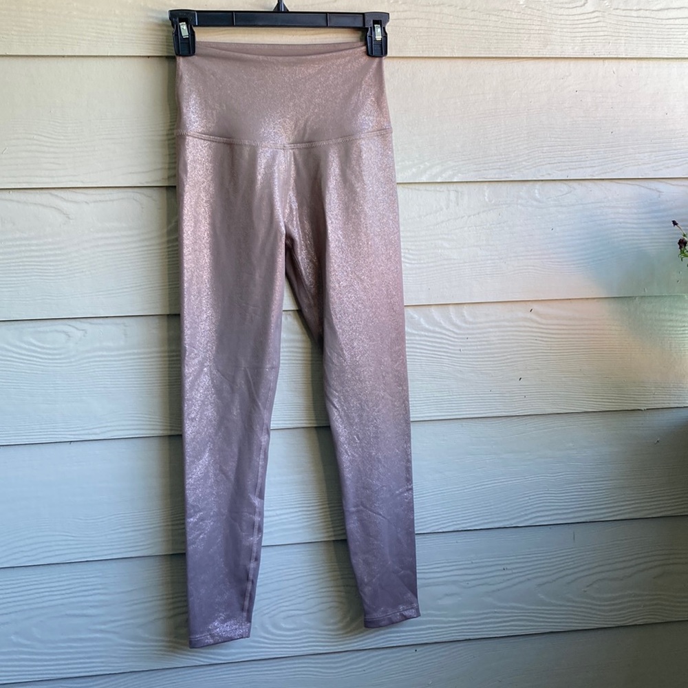 Beyond Yoga Shimmery Mauve High-Waist Leggings